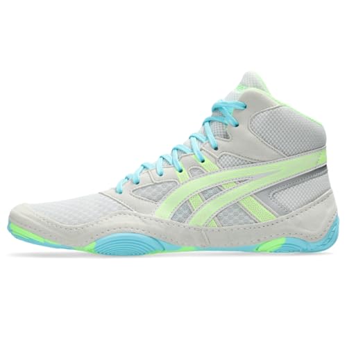ASICS Men's Snapdown 4 Wrestling Shoes, 8.5, Glacier Grey/Lime Burst