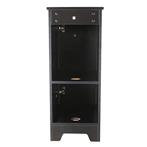 U-Eway 13 Inch Black Bathroom Vanity And Sink Combo & Ceramic Vessel Sink & 1.5 Gpm Water Save Faucet & Solid Brass Pop Up Drain,Single Small Bathroom (B08 Vanity) #TOP6