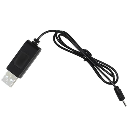 Bxian USB Lithium Battery Charging Cable Black USB Charging Cable OD 2.0mm Round Plug with Indicator Light
