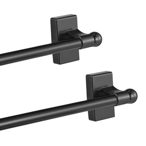 2 Pcs Magnetic Curtain Rods for Metal Door 16 to 28 Inch, 1/2