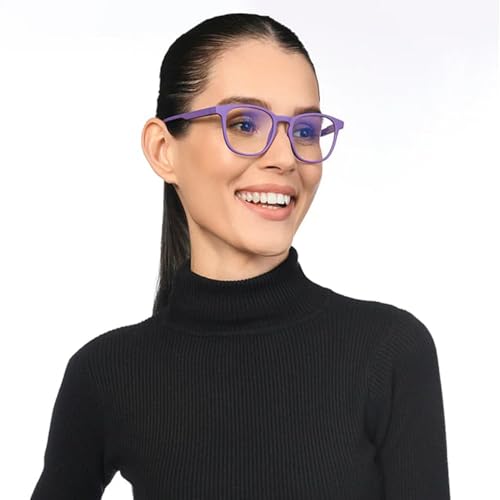 Image of HUSTLR Lenskart | Zero Power Bluecut & Antiglare Computer Eyeglasses | Full Rim Square Shape | As Seen On Shark Tank | For Men & Women | Large | LB E14058-XW