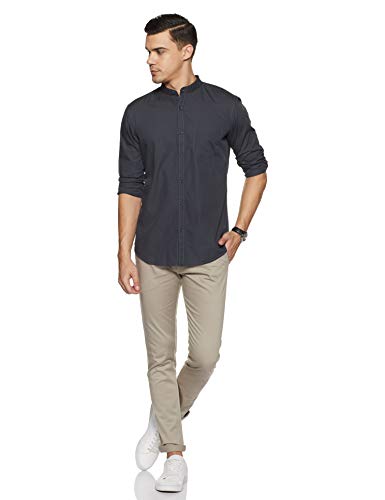 Image of Amazon Brand - Symbol Men Cotton Solid Full Sleeve Casual Shirt (Available in Plus Size) Regular Fit