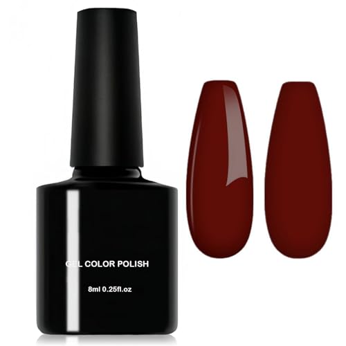 Deep Cherry Red Gel Nail Polish - Professional Quality UV/LED Soak Off Formula for DIY Manicures at Home - 8ml Bottle