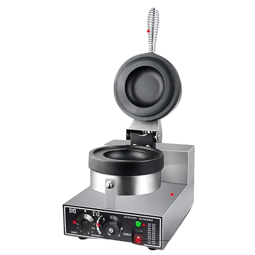 Lissontine Máquina De Hamburguesas Sellada Y Gofrera Profesional, Wafflera Eléctrica con Doble Cara, Temporizador Y Temperatura Ajustables para Restaurantes Y Cafeterías Single