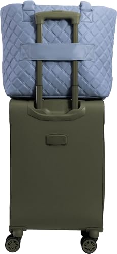 Joan & David 21 Inch Diamond Quilted Puffer Nylon Travel Workbook Tote (Denim)4