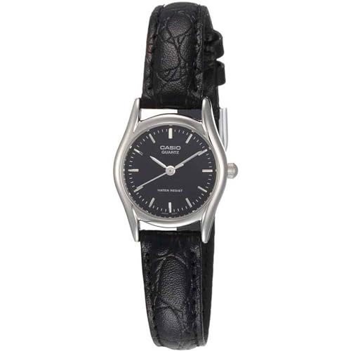 Casio Womens Quartz Watch, Analog Display and Leather Strap