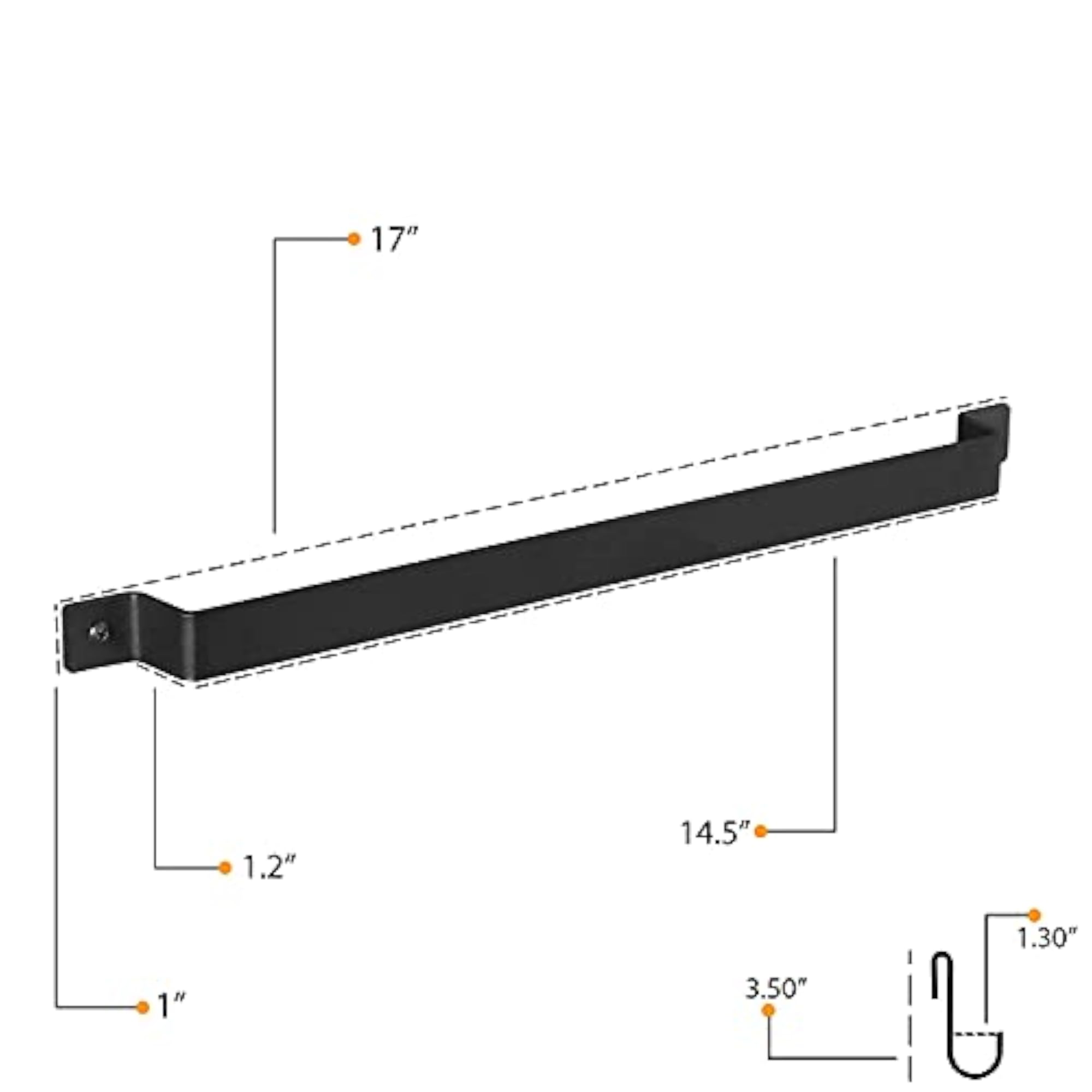 Wall Mounted Pot Rack with 10 S-Hooks for Kitchen Storage