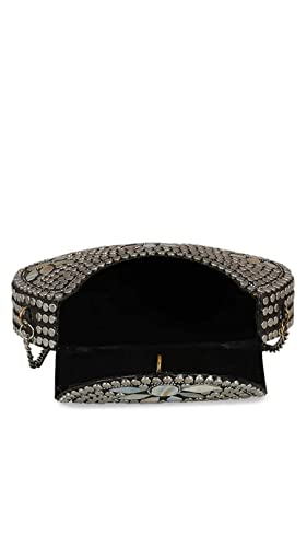 Image of Shakuntala Vintage Clutch - Metal Mosaic Stone & Shell Design Purse - Handmade Women's Handbag