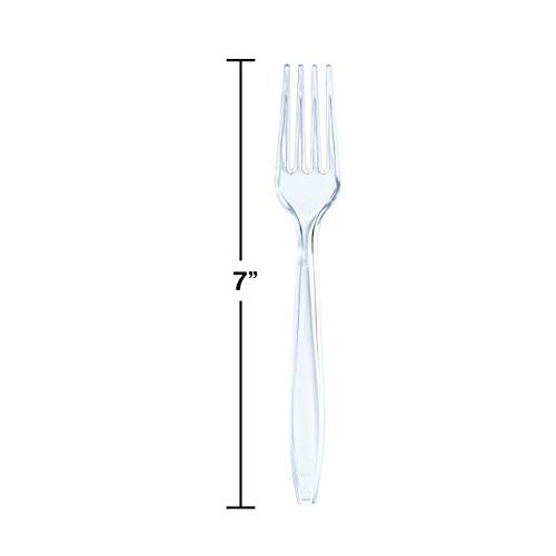 Creative Converting 338381 Boxed Clear Plastic Forks, Pack of 24