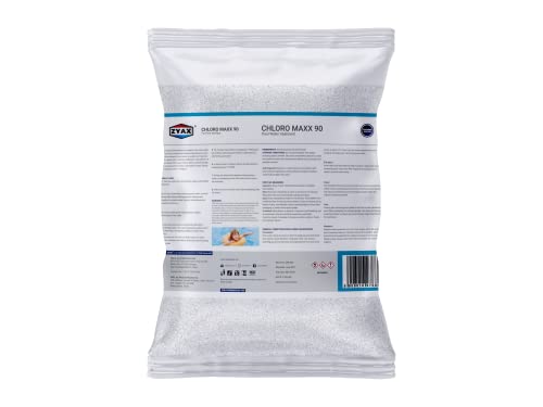 Image of ZYAX Chloro MAXX 90 - TCCA 90 Pool Water Treatment Granules Pool Surface Protection, Sunlight Protection, Stops Algae 1 KG Pack