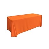 LA Linen Polyester Poplin Rectangular Tablecloth, 90