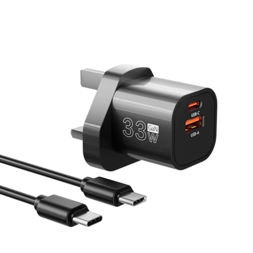 GOLDNEXT USB C 33W GaN Charger, 2 Port, Black