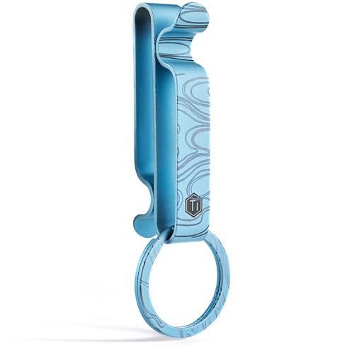 Image of KeyUnity KM00 Titanium Belt Loop Keychain Clip Double Side Quick Release Key Holder with Detachable Key Ring