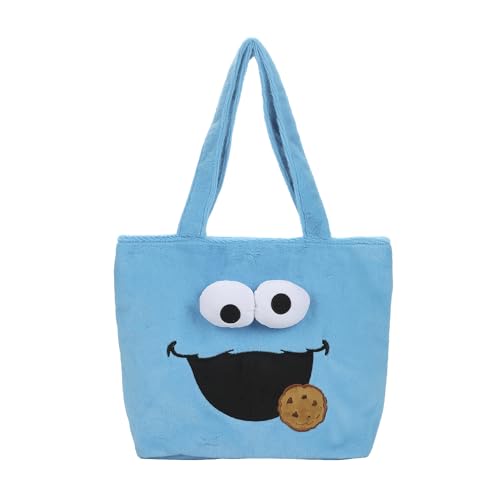 Bolso tote peludo Cookie Monster azul miniatura 1
