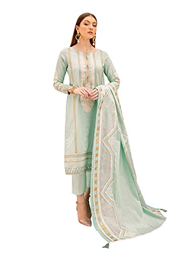 Edenrobe Pakistani Dresses for Women Unstitched - Mint Green - 3 Piece EWU21V2-20437