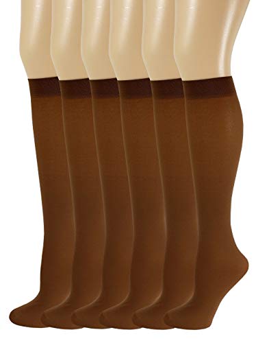 Image of SUMONA 6 Pairs Women Opaque Stretchy Spandex Knee High Trouser Socks