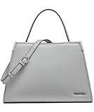 Calvin Klein Mica Triple Compartment Satchel, Dove Grey, One Size