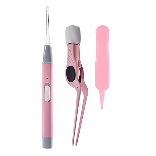 セット 耳かき 耳掃除 耳用ピンセット USB充電式 LEDライト付き プラスチック耳かきヘッド お肌にやさしい 親子両用 携帯便利