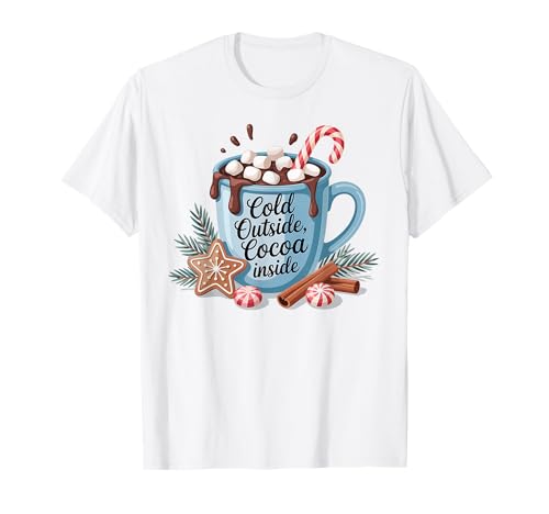 Hot Cocoa Cozy Season Christmas Holiday Hombres Mujeres Niños Navidad Camiseta