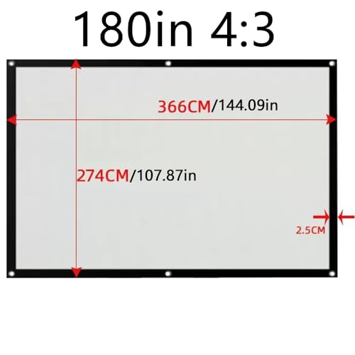 Pantalla de proyección plegable portátil 180 pulgadas 4:3 miniatura 6
