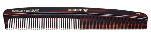 Speert #27 Handmade Wide Narrow Tooth Comb Tortoise Havana Acetate Thick Coarse Curly Thin Fine Straight Hair Detangling Parting Grooming Teasing Hair Styling Hairdresser Barber Hairdressing Wet Dry