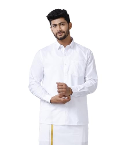Image of RAMRAJ COTTON Men Full Sleeve Shirt | Prestigious Fit | Elegant Daily Formal Wear