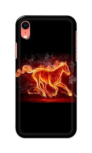 Image of PRINTFIDAA Printed Hard Back Cover Case for Apple iPhone XR Back Cover (Fiery Horse) -112
