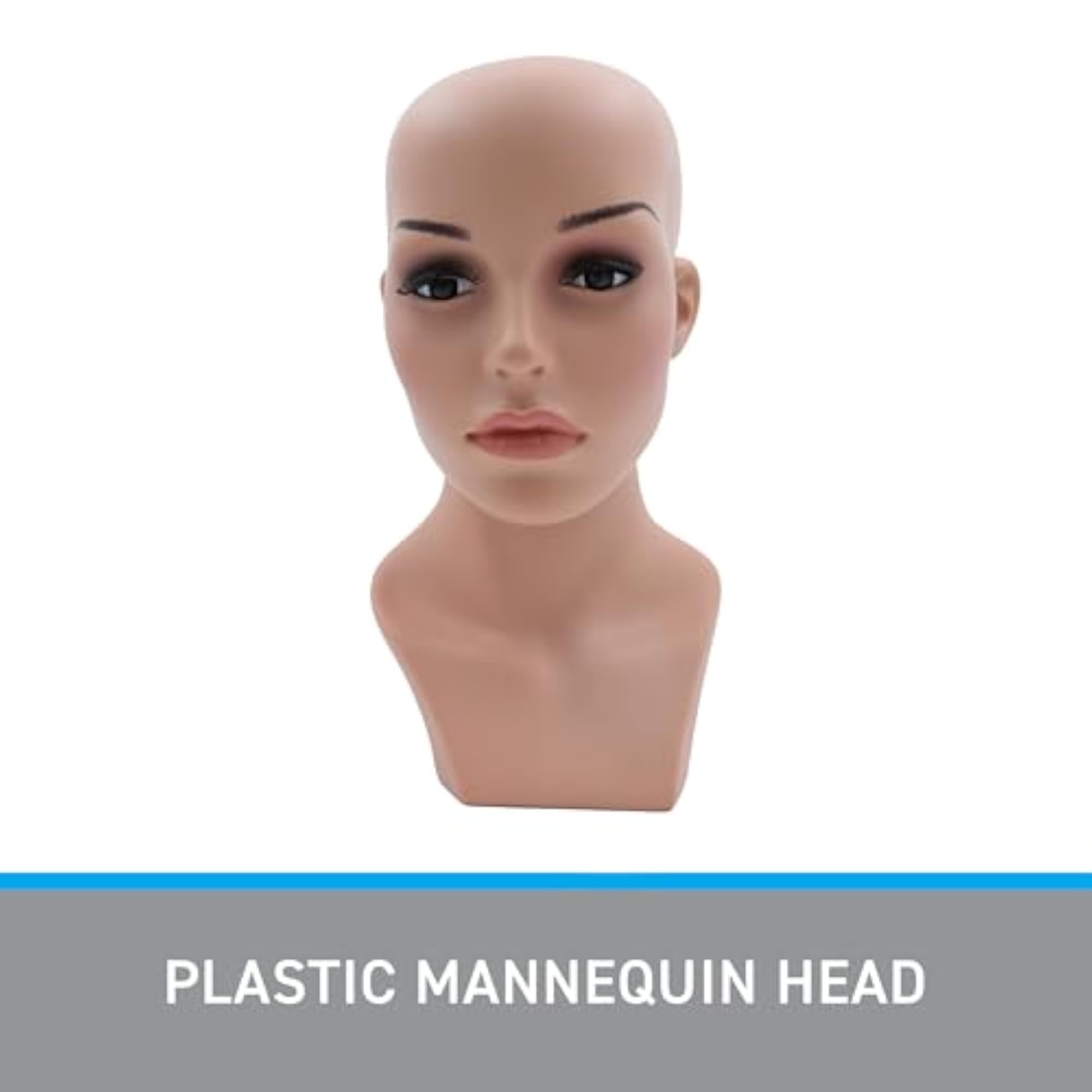 Female Plastic Mannequin Head - 13" Height