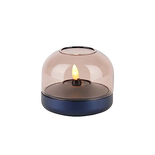 Kooduu Glow 08 Glass Candle Holder - Luxury Danish Design, Height 8 cm, Cobalt Blue