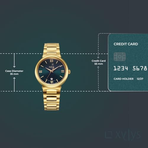 Image of Xylys Duet Swiss Analog Golden Stainless Steel Strap Green Dial Watch for Women