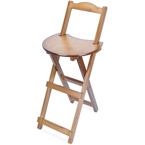 uyoyous Folding Bamboo Bar Stool with Backrest Cover