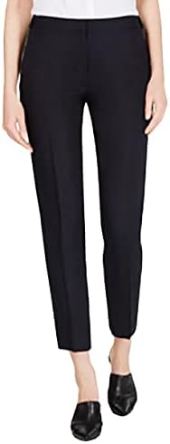Calvin Klein Women's Linen Button-Waist Pants Navy Size 8