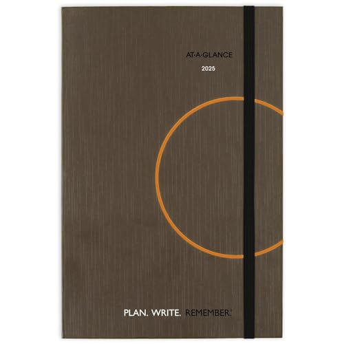 AT-A-GLANCE 2025 Cahier de planification, quotidien, 5" x 8-1/4", brun