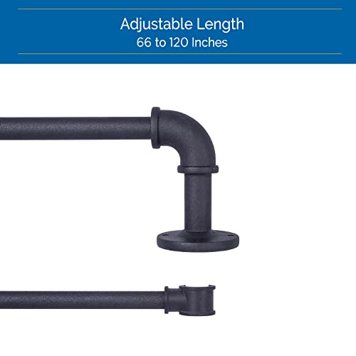 Sun Zero Sn47080 Bronn Wrap Around Window Double Curtain Rod, 66-120", Matte Black #TOP2