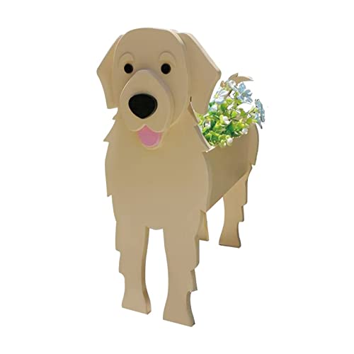 LIBOOI Dog Planter, Animal Flower Planter Pot for Outdoor Plants Golden Retriever Gifts Women Men Lovers