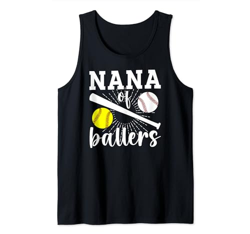 Nana Of Ballers Baseball Softball Nana Grandma Tank Top