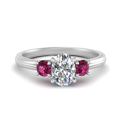 Image of Choose Your Gemstone Classic Three Stone Ring 925 Sterling Silver Oval Shape 3 Stone Engagement Rings Everyday Jewelry Wedding Jewelry Handmade Gifts for Wife US Size 4 to 12