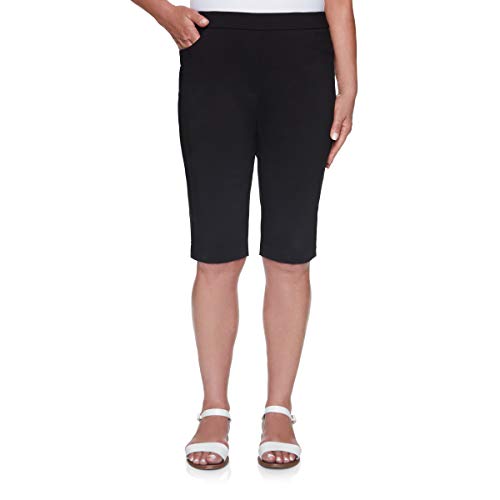 Alfred Dunner Women's Classics 2020 Allure Bermuda Short (10, Black)