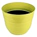 Garden Elements Indoor/Outdoor Glazed Brushed Happy Plastic Planter, Large, Bright Yellow, 15