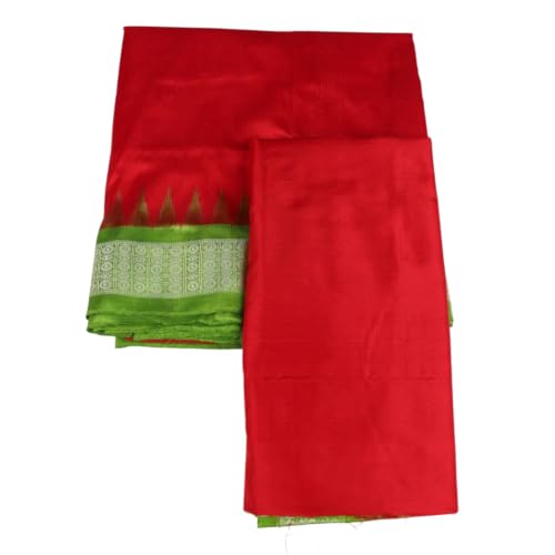 Image of Authentic Sambalpuri Handloom Cotton Unstitched Dhoti with Utari for Men | Traditional Odisha Weave Ikat Dhoti for Festive & Religious Wear