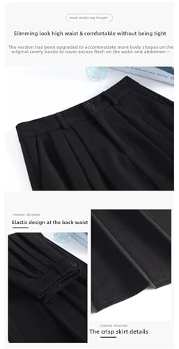 Women's Winter Solid Color Woolen A- Line Midi Gathered Hem High Waist Hip Umbrella Skirt3