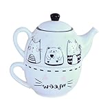 Théière en porcelaine - ce service à thé en céramique est idéal pour déguster lentement du thé lorsque vous vous détendez ou discutez avec d'autres personnes, marmite à ébullition sur la cuisinière