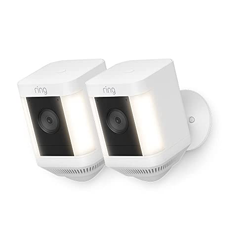 Ring Spotlight Cam Plus Battery by Amazon | Wireless outdoor Security Camera 1080p HD Video, Two-Way Talk, LED Spotlights, Siren, alternative to CCTV system | 2 Cameras