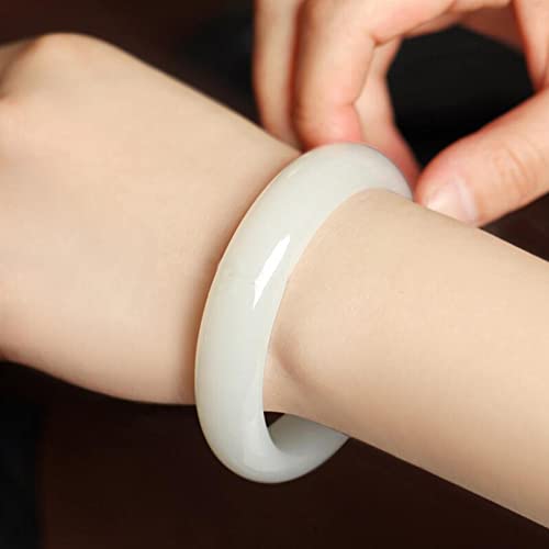 Bracelet en jade blanc néphrite véritable façonné à la main avec son écrin - 4