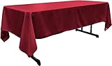 LA Linen Polyester Poplin Rectangular Tablecloth, 60 by 102-Inch, Cranberry
