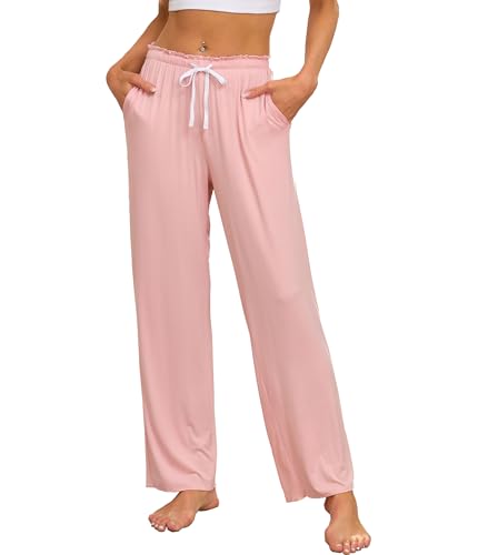 CF Women Bamboo Rayon Pajamas Pants Casual Loose Wide Leg Sleep Pants Soft Comfy Sleepwear for...