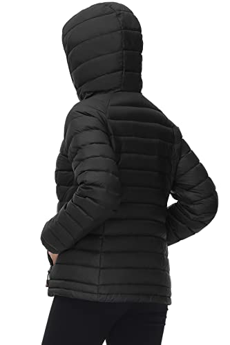 SLOW DOWN Women Lightweight Down Puffer Jacket, Women Hooded Packable Winter Jacket3