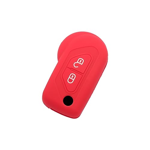 BROVACS Silicone Cover Protector Case Holder Skin Jacket Compatible with CITROEN 2 Button Flip Remote Key Fob CV4311 Red