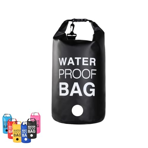 Bolsa Estanque 5L Saco Lona de PVC impermeável à Prova D´água Flutuante Multiuso Praia Cachoeiras Camping Trekking Dias de Chuva (Preto)