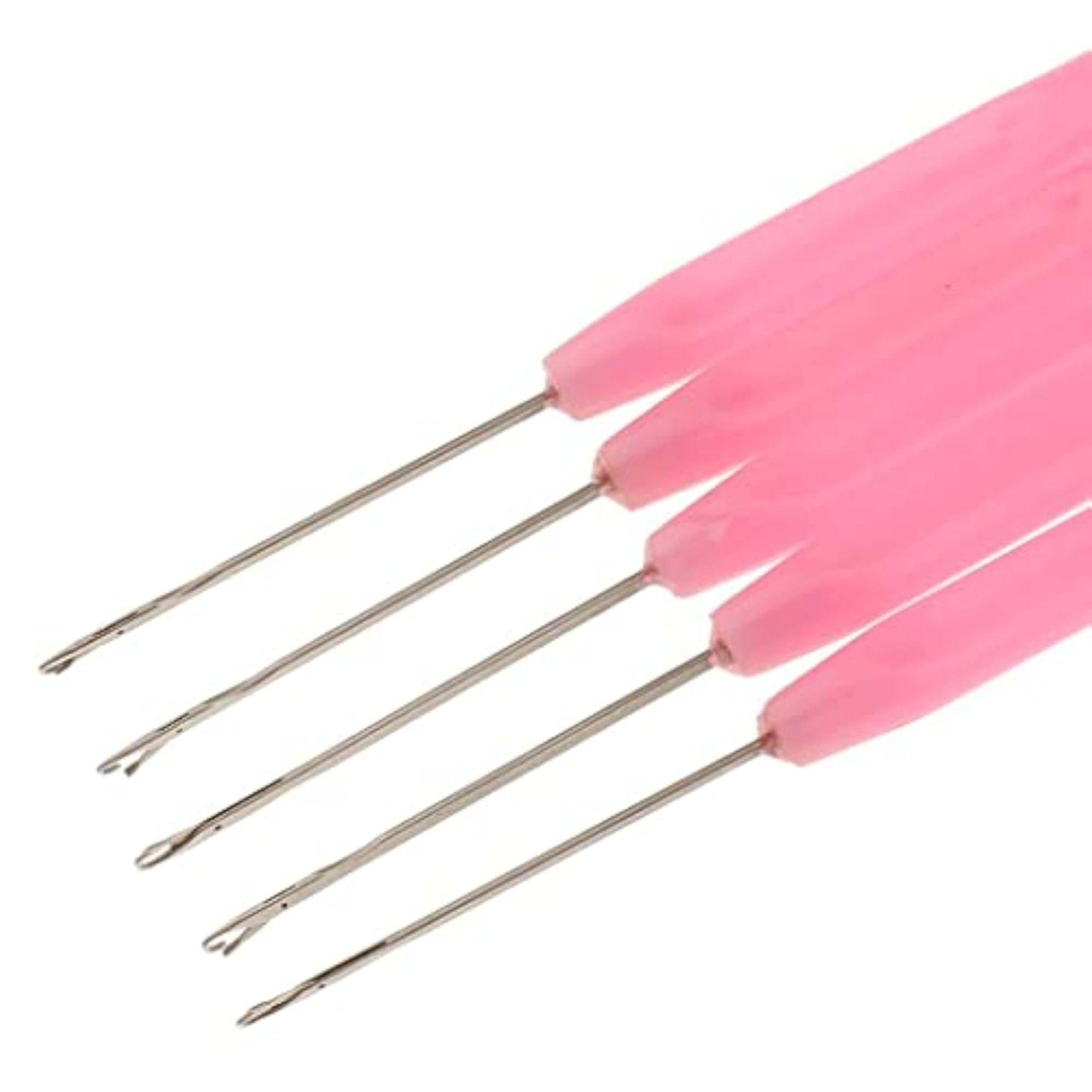 Pulling Hook Needle Tools for Micro Ring Hair Extensions, Pink